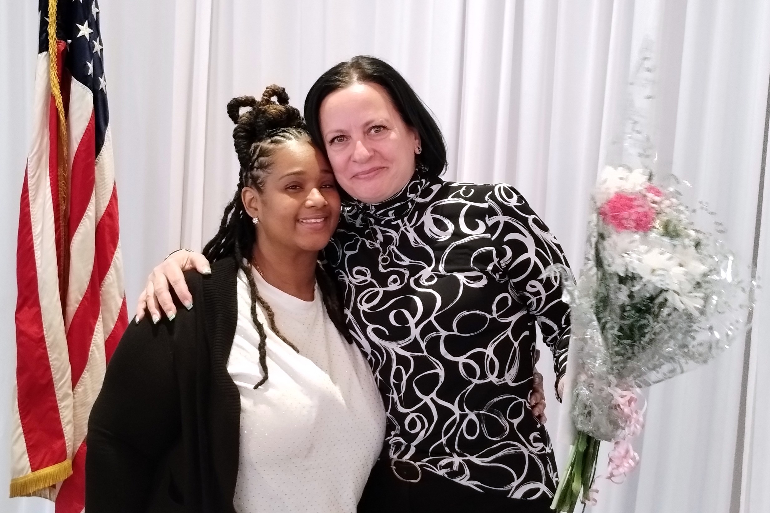 Shaneé with Ionela Mihai, who accepted Jean Morningstar Scholarship on behalf of her on Alexander, then later accepted the Rich Michaud Memorial Scholarship for her own studies