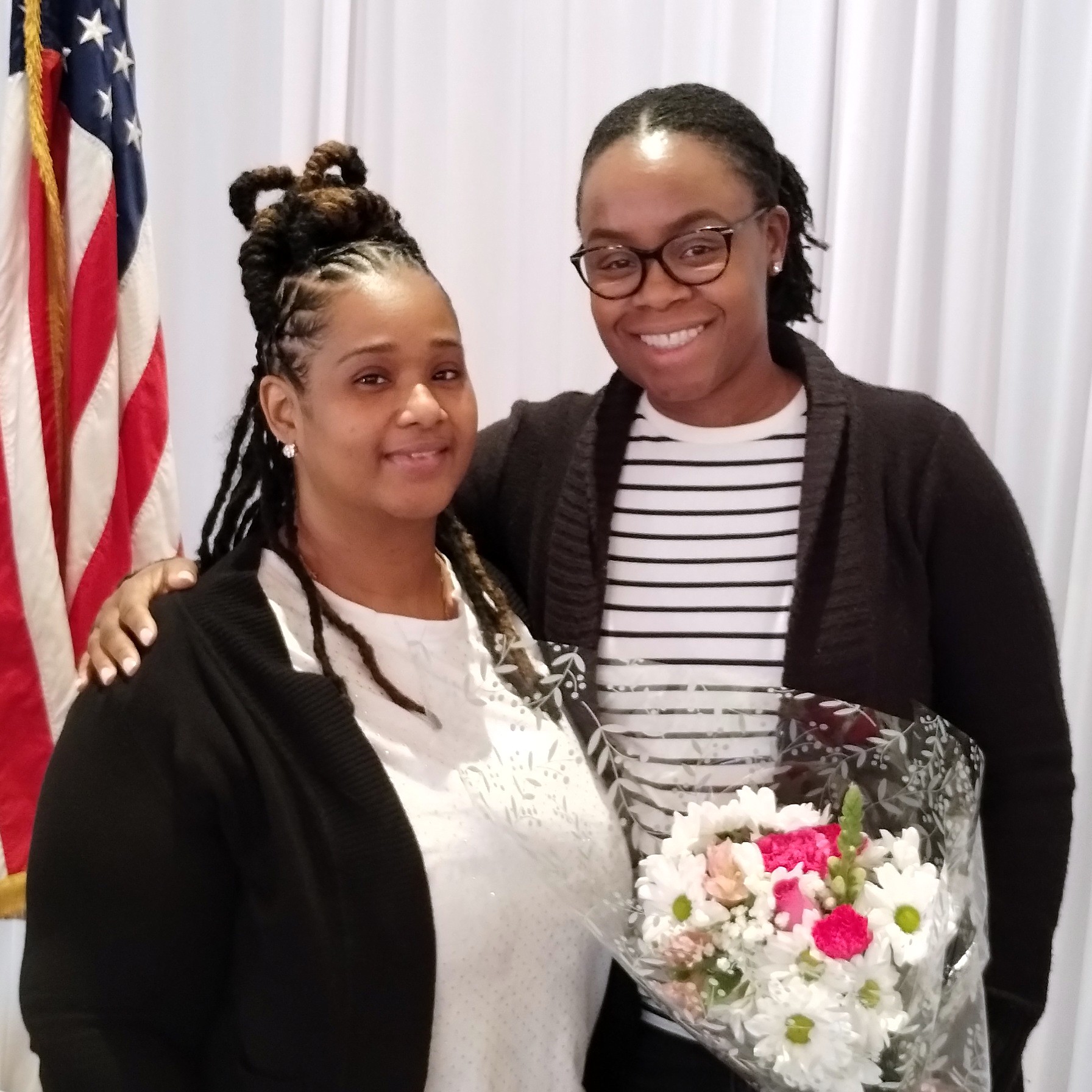Shaneé presents the Rich Michaud Memorial Scholarship to VP Tier I (salaried) Employees Marsha Murray-Omega