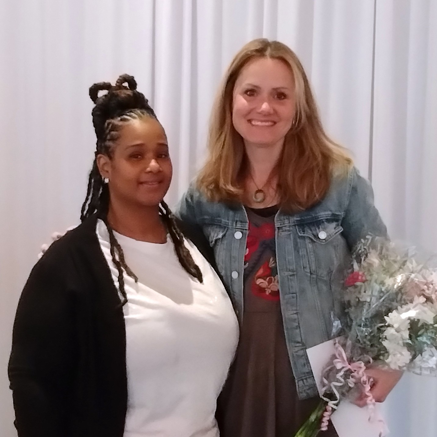 VP Membership Activities Shaneé Reid presents the Bonnie Bordwell Beattie Scholarship to Amy Clark, accepting on behalf of her son Ryan.