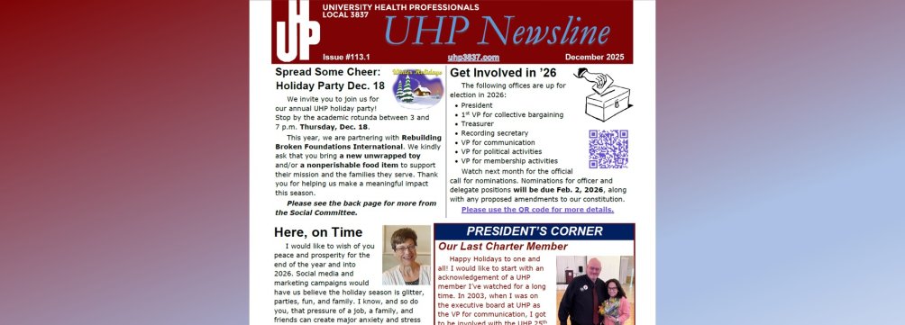 December 2025 newsletter front page slider
