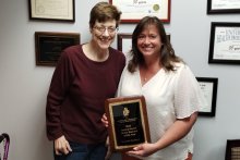 Jean and Victoria with Victoria's 2025 steward of the year award