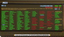 State House board showing vote on the 2026 SEBAC contract package