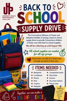 back to school supply drive flyer