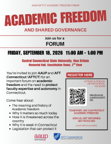 flyer for 9/18 academic freedom forum