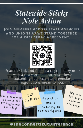 SEBAC sticky campaign flyer with QR code